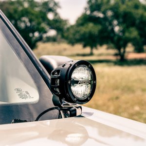Ford Bronco Sport A-Pillar LED Light Mount Kit - Rigid Industries - 360-Series 4 Inch Drive Optic with Amber Backlighting - Black - 2021